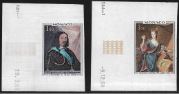 Monaco N°797/98** Non Dentelé Avec Coin Daté, Prince Et Princesse De Monaco. - Plaatfouten En Curiosa