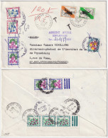 FRANCE 1978 LSC Avion De Dakar à Strasbourg Affranchie En Timbres Officiels Du Sénégal, Taxée 2fr60 (2 Fois) - 1960-.... Lettres & Documents