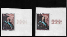 Monaco N°797** Non Dentelé Avec Coin Daté, Variété De Nuance. Prince De Monaco. - Variétés