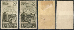 REGNO AFRICA ORIENTALE ITALIANA 1940 A.O.I. P.A. 1ª MOSTRA TRIENNALE D'OLTREMARE C. 50 NUOVO (MLH) E USATO SASSONE A16 - Italienisch Ost-Afrika