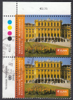 UNO - ONU - Ufficio Di Vienna - 2004 - Coppia Di Yvert 422 Usati Uniti Fra Loro, In Angolo Di Foglio - Oblitérés