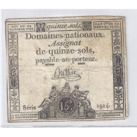 ASSIGNAT DE 15 SOLS - SERIE 1914 - 24/10/1792 - TTB - Assignats & Mandats Territoriaux