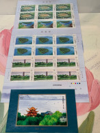 China Stamp Sheet MNH 2022 Landscape Lake In Cut +s/s - Poste Aérienne