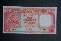 (Tv) 1991 HONG KONG OLD ISSUE - HSBC 100 DOLLARS ($100) Serial No. NN039098 (UNC) - Hongkong