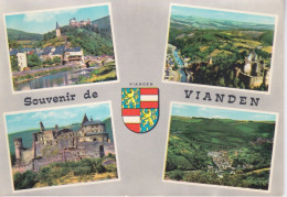 LUXEMBOURG - VIANDEN - CARTE MULTI VUES EN SOUVENIR DE VIANDEN + BLASON - Vianden