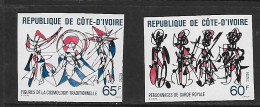 COTE D'IVOIRE 1978 Traditions Et Histoire NON DENTELE  YVERT N°448/449  NEUF MNH** - Autres & Non Classés