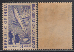 3½ Republic Inaguration, India MNH 1950, Quill, Ink,  - Neufs