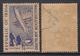 3½ Republic Inaguration, India MNH 1950, Quill, Ink,  - Nuovi