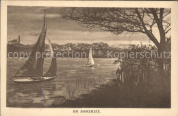 41952176 Diessen Ammersee Uferpartie Am See Segelboot Alpen Kuenstlerkarte Diess - Diessen