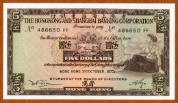 1973 // THE HONGKONG AND SHANGHAI BANKING CORPORATION // FIVE DOLLARS // UNC // NEUF - Hongkong