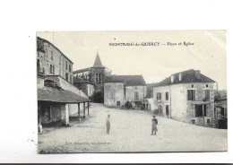 CPA DPT 82 MONTAIGU DE QUERCY, PLACE ET EGLISE - Montaigu De Quercy