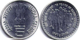 INDIA 2005 75 YEARS OF DANDHI MARCH 5 RUPEES COIN UNC - Inde