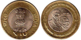 INDIA 2015 MAHATMA GANDHI RETURN FROM SOUTH AFRICA CENTENARI COMMEMORATION 10 RUPEES COIN UNC - Inde