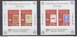 CONGO  BELGE 2005  Cinquantenaire Des émissions  Europa 6  Blocs Spéciaux    90 € 00 ( Neuf Sans Charniéres )non Dentelé - Neufs