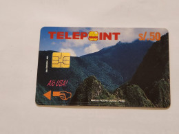 PERU-(PER-TE-29)-Machu Picchu Puzzle-Reverse-1/4(3)(s/50)(PTD001/A2-EX8500)-(tirage-8.500)-used Card+1cars Prepiad,free - Perú