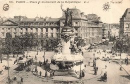 FRANCE - Paris - Place Et Monument De La République - Carte Postale Ancienne - Squares