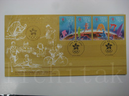 China Hong Kong 2000 Olympic Summer Games In Sydney GPO Gold Foiled FDC - FDC