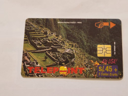 PERU-(PER-TE-42)-Machu Picchu Puzzle-U.S.A-4/4(34)(s/45)(PTD004/D2-EX8000)(tirage-8.000)-used Card+1cars Prepiad,free - Perù