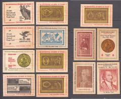 USA - Set Of 13 Stamp Replica's On Wood (Dutchess Philatelic Society, New York) - Schmuck-FDC