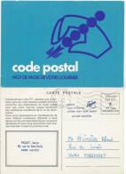 Etiquette De Diffusion Du Code Postal - Carte Postale De Service - Nantes - Codice Postale