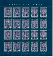 ISRAEL USA 2018 JOINT ISSUE WITH ISRAEL HANUKKAH STAMP 20 STAMP SHEET MNH - Neufs (avec Tabs)