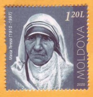 2020  Moldova Moldavie 110 Mother Teresa - 110 Catholic Nun Nobel Prize Kosovo India Religion 1v Mint - Mutter Teresa