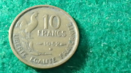 FRANSA - 1952    10  FRANK - 10 Francs