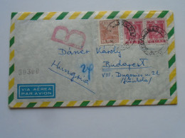 D200597 Brasil Brazil Registered Cover 1957 Rio De Janeiro  Magda Düppong-sent To Hungary  Dánér Károly - Lettres & Documents