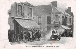 Un Virage à ABLIS (Yvelines) - Ably - Course Automobiles Paris-Madrid - Voyagé 1904 (2 Scans) Lyon, 8 Cours Morand - Ablis