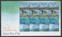 India 2007 Landmark Bridges Of India Se-tenant MINT SHEETLET Good Condition (SL-54) - Unused Stamps