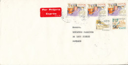 Portugal Cover Sent Express To Denmark 1985 - Lettres & Documents