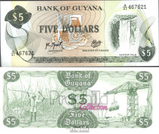 Guyana Pick-Nr: 22f, Signature 9 Bankfrisch 1992 5 Dollars - French Guiana