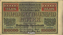 Bayern Rosenbg: BAY9, Länderbanknote Bayern Gebraucht (III) 1923 100.000 Mark - Sonstige & Ohne Zuordnung