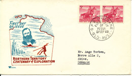 Australia FDC 21-9-1960 Northern Territory Centenary Of Exploration With Cachet Sent To Denmark - FDC