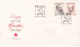 V.I. LENIN 1980 COVERS   FDC CIRCULATED Tchécoslovaquie - FDC