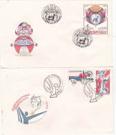 UNITED NATIONS AND AEROBIC SPORTS 1980 COVERS  2  FDC CIRCULATED Tchécoslovaquie - FDC