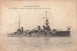TRANSPORTS - Marine Militaire Française - PATRIE - Cuirassé à Tourelles (Guerre 1914 à 1918) - Carte Postale Ancienne - Guerra