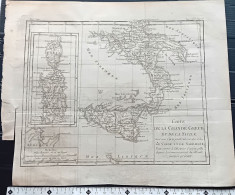 ATLAS MAP ITALIE GRANDE GRECE SICILE CARTE ANCIENNE MAP BRION DE LA TOUR 1780 - Cartes Géographiques