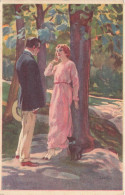 ARTS - Peintures Et Tableaux - Un Couple Sous L'arbre - Carte Postale Ancienne - Peintures & Tableaux