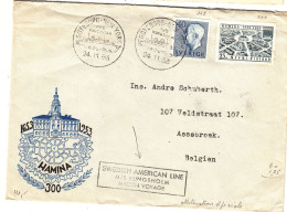 Suède - Lettre De 1953 - Oblit Spéciale Göteborg New York - - Lettres & Documents