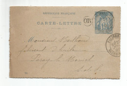 Carte Lettre De PALINGES (Saône Et Loire),L.A.C. De Bragny Sur Saône Le 27/6/99. - 1898-1900 Sage (Type III)