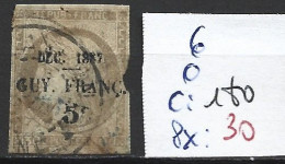 GUYANE FRANCAISE 6 Oblitéré Côte 180 € - Used Stamps