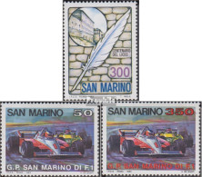 San Marino 1277,1282-1283 (kompl.Ausg.) Postfrisch 1983 Gymnasium, Autorennen - Nuevos