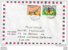 130 - 12 - Enveloppe Avion Envoyée Du Brukina Faso En Suisse - Burkina Faso (1984-...)