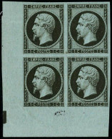 Neuf Sans Gomme N° 11a, 1c Bronze, Bloc De 4, Grand Cdf Avec Carré De Repère, Superbe, Signé Marchand, RRR. - Sonstige & Ohne Zuordnung