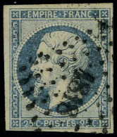 Oblitéré N° 15, 25c Bleu, T.B. Signé Brun - Autres & Non Classés
