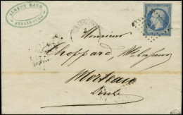 Lettre N° 15, 25c Bleu Sur Lettre De Strasbourg Pour Morteau Du 2 Juin 54, TB - Signé BRUN - Andere & Zonder Classificatie