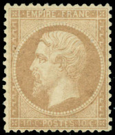 Neuf Avec Charnière N° 21, 10c Bistre, T.B. Signé JF Brun, Excellent Centrage. - Autres & Non Classés