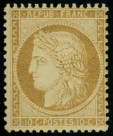 Neuf Avec Charnière N° 36, 10c Bistre-jaune, Type Siège, TB - Autres & Non Classés