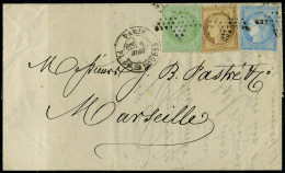 Lettre N° 36, 53 + 60A, Affranchissement à 40c Sur L Datée Manusc. Du 1 Mai 1873, Càd De Paris, Pl De La Bourse 1 Mai, P - Other & Unclassified